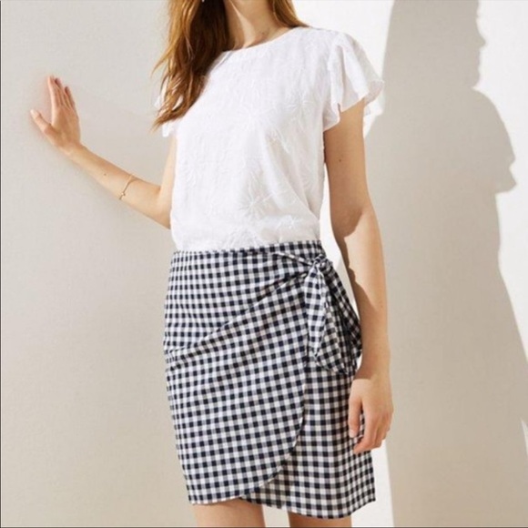 loft gingham skirt
